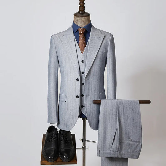 IMD1003 Three-piece suit for men, British style groom wedding dress